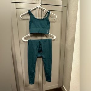 Free People Movement Leggings bra Set Turquoise On the Rise